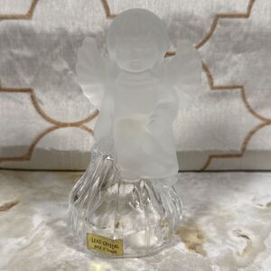Frosted Satin/polished Crystal Angel Christmas Bell Made in Taiwan 4.5”